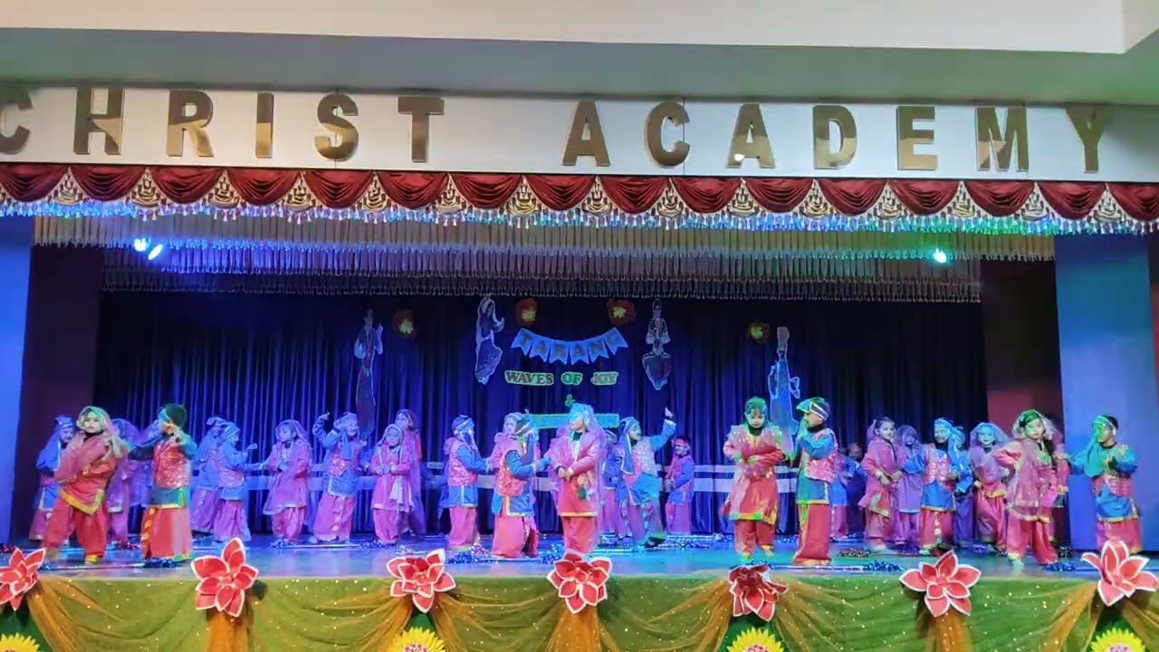 Punjabi dance performance by UKG students in annual day at christ academy 2026