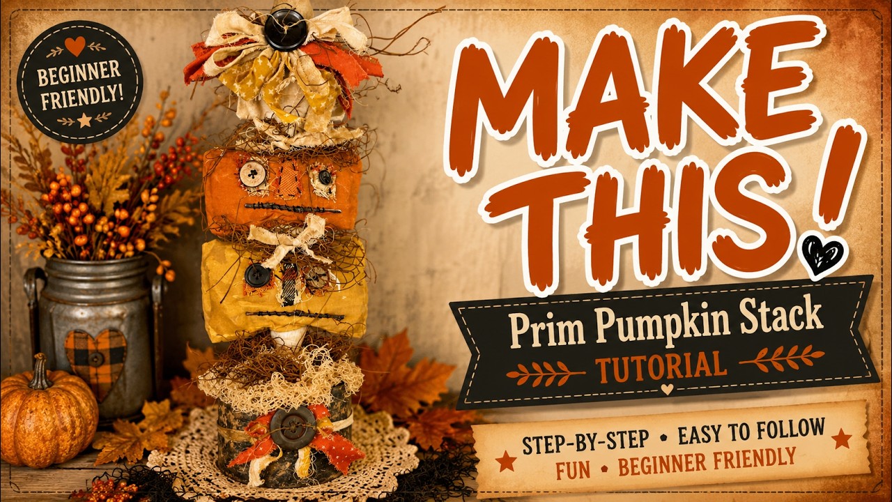 DIY Halloween Primitive Stacker #halloween2025