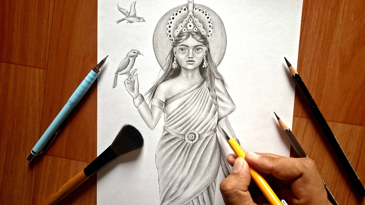 Maa Katyayani Drawing