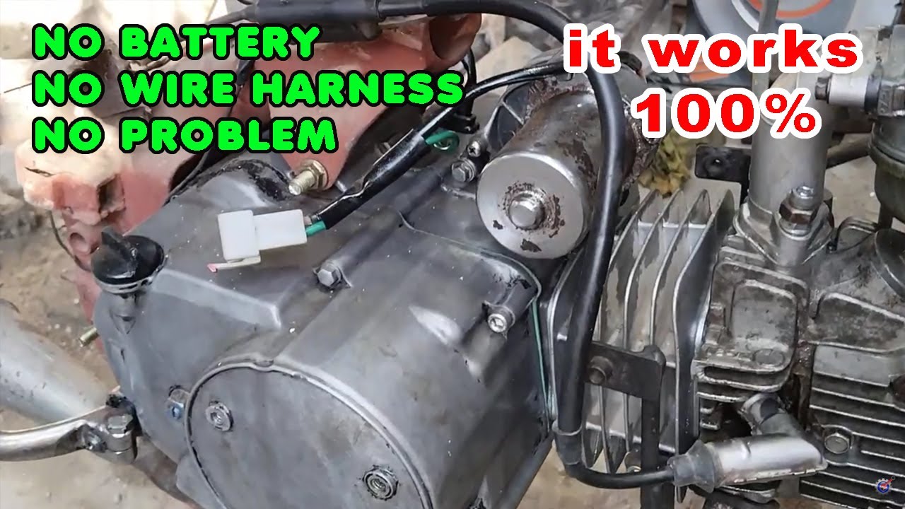 Wave 100cc Engine Only Wiring Diagram | No Battery & No Harness Connection Guide - It works 100%
