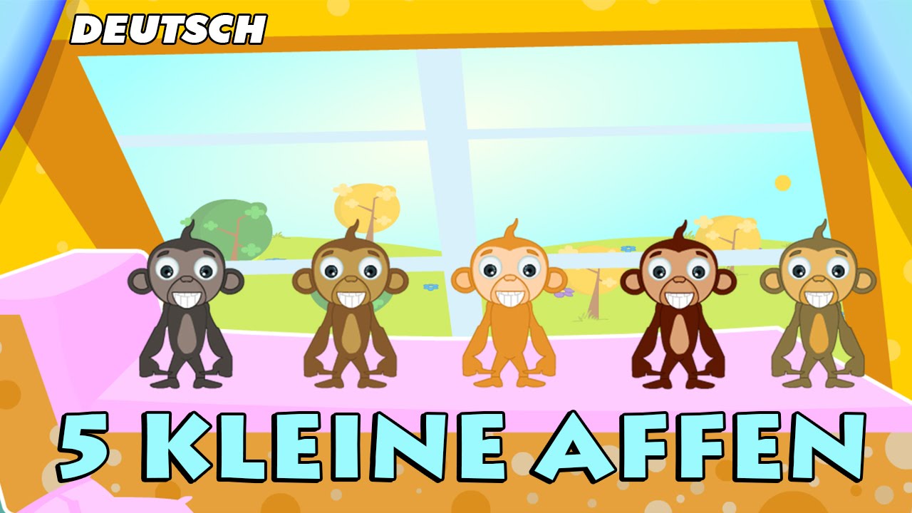 Fünf Kleine Affenn (Five Little Monkeys) | German Nursery Rhymes