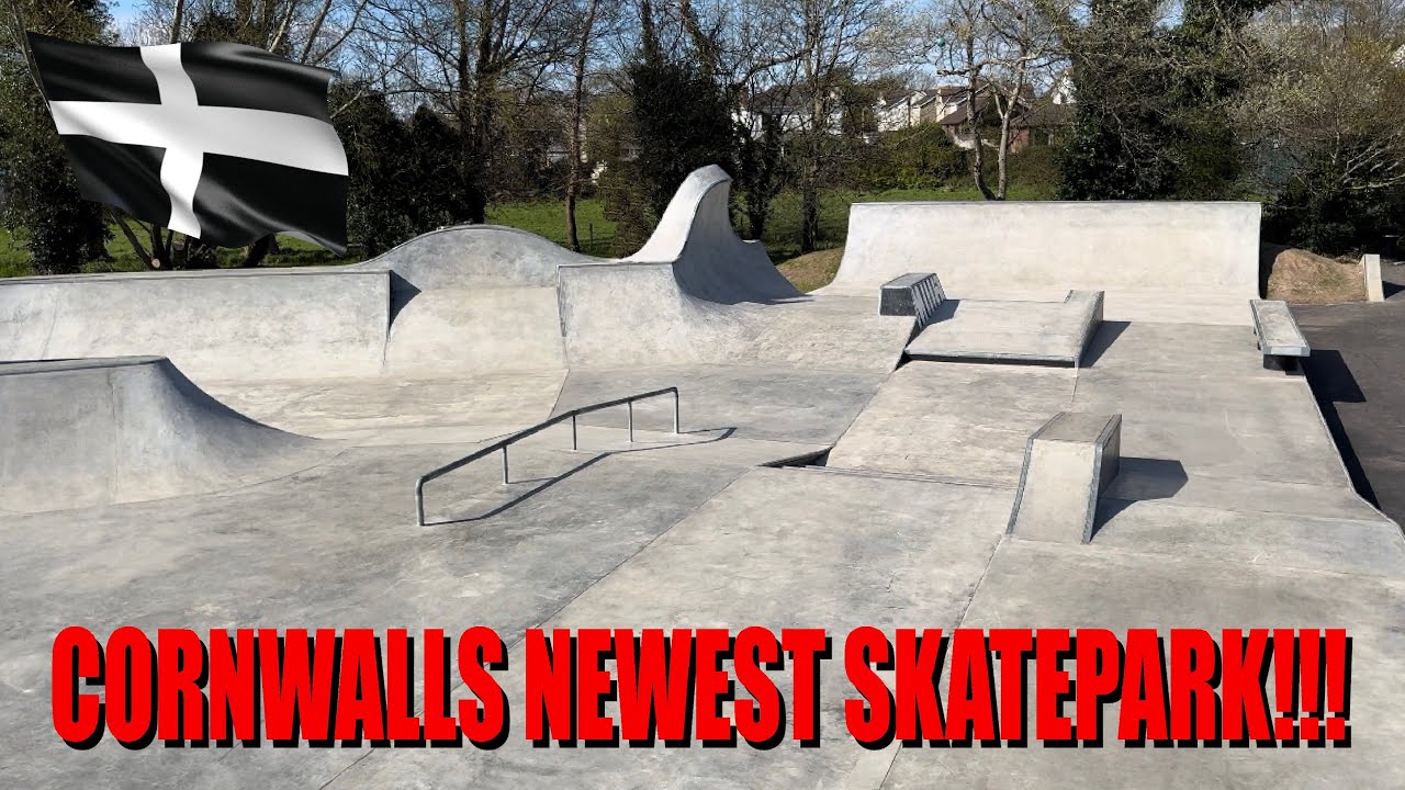 Millbrook skatepark Cornwall, solo session in the sun. Review and look around Cornwalls newest park!