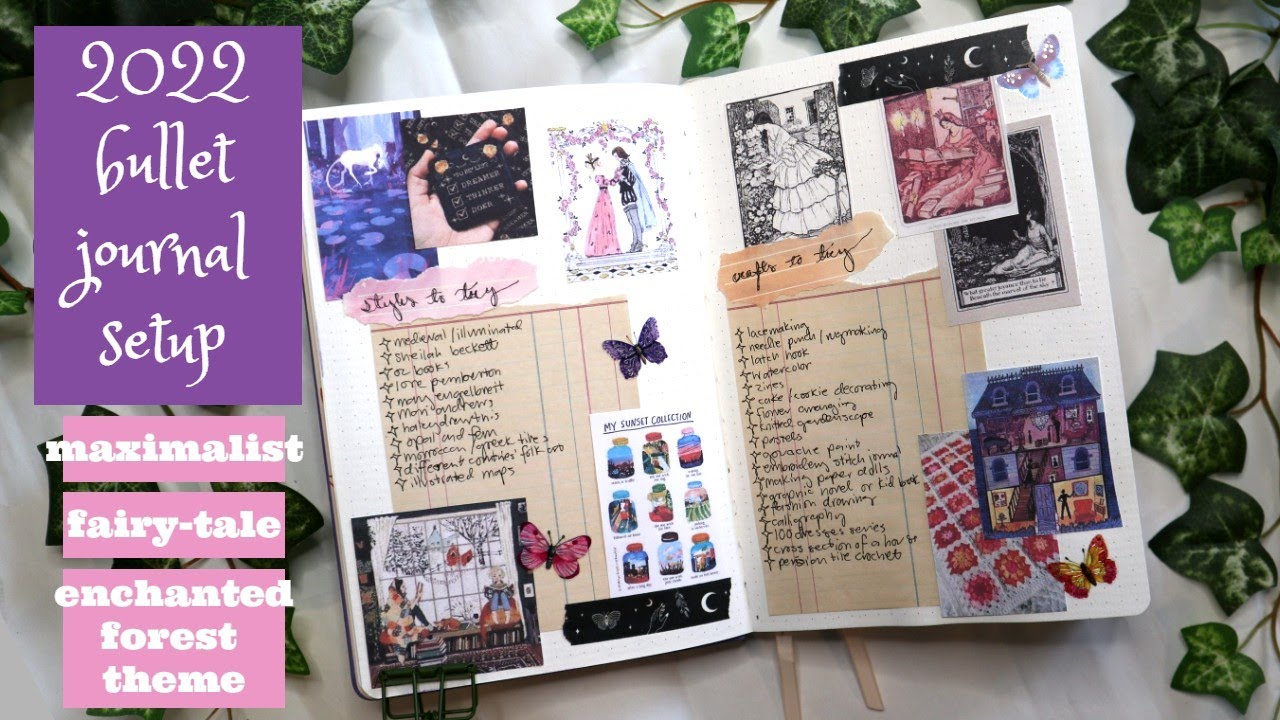 2022 bullet journal setup 🦢 enchanted forest theme 🦄