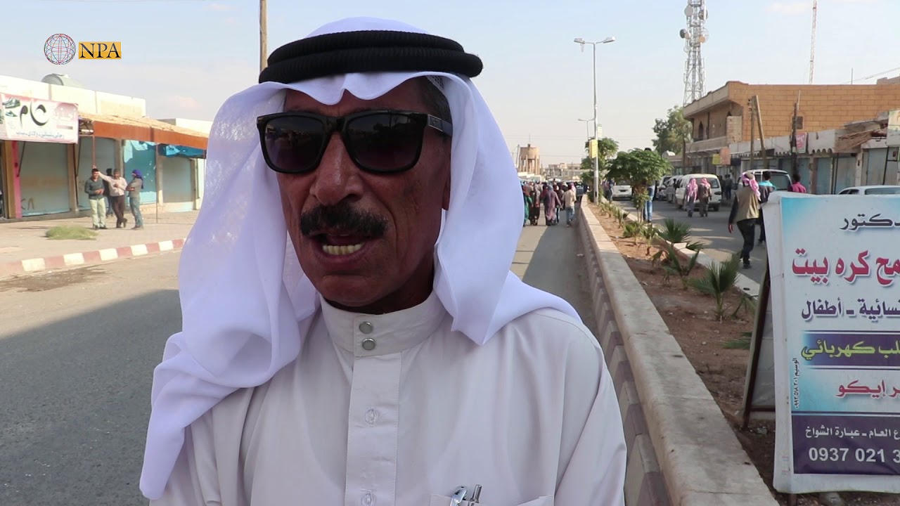 عين عيسى – مظاهرة في مدينة عين عيسى شمالي الرقة تنديداً بالعملية العسكرية التركية – NPA