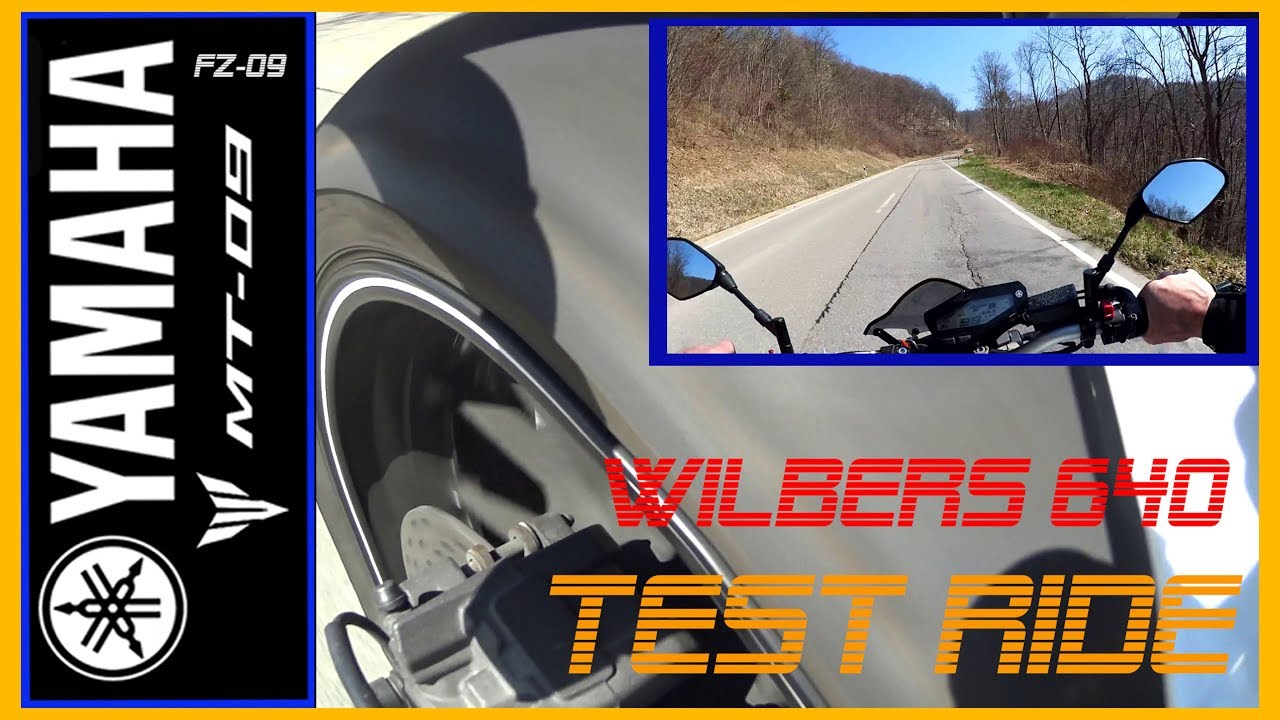 YAMAHA MT-09 Test Wilbers 640 Federbein / Sto&szlig;d&auml;mpfer ! FZ-09 Test Ride Shock Absorber Wilbers 640