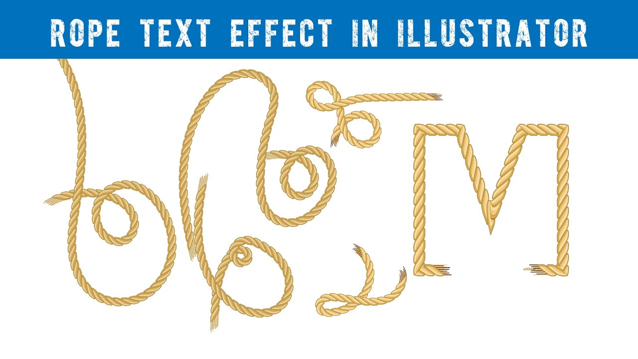 🔥 How to Make a Rope Pattern Brush in Illustrator || Create a Rope Text Effect in Illustrator