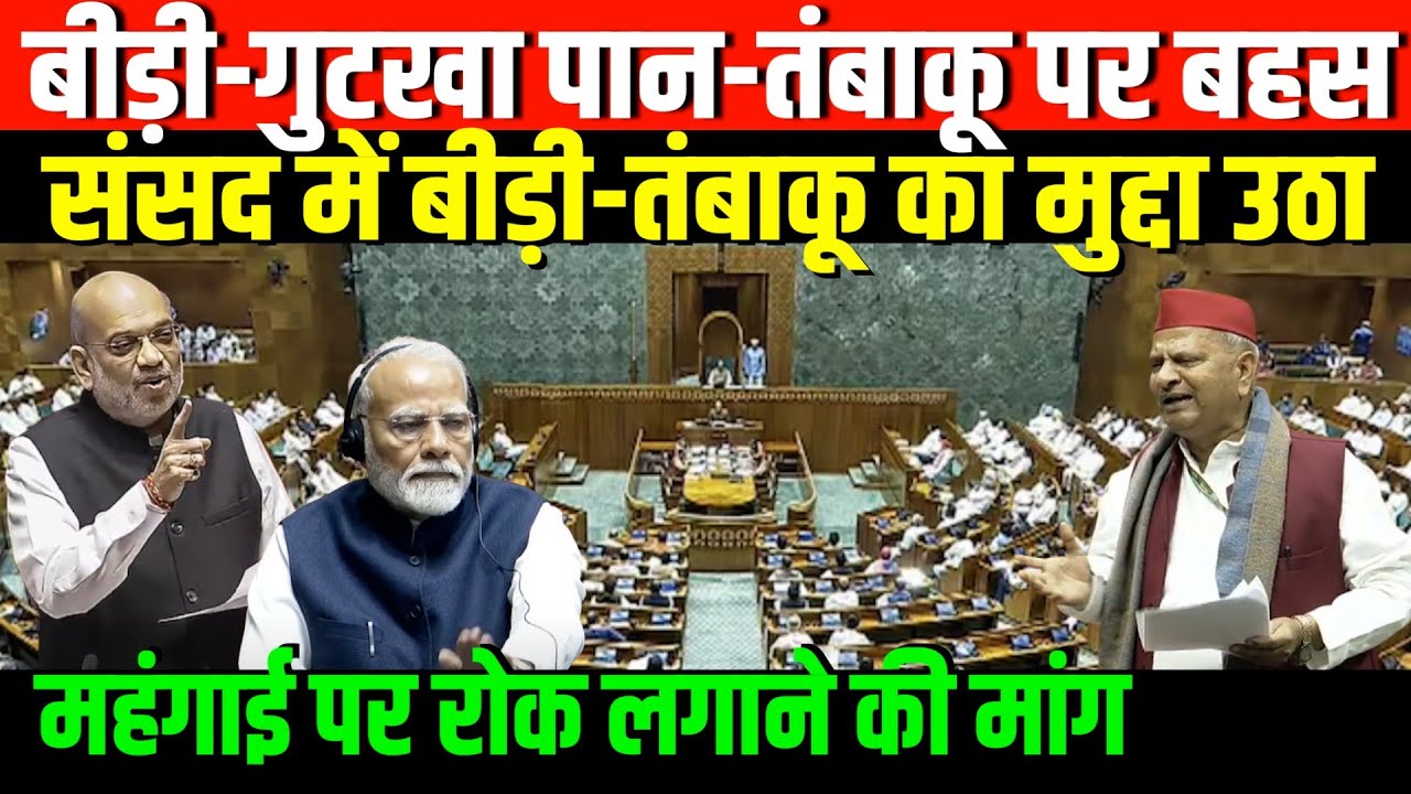 बीड़ी-गुटखा पान-तंबाकू पर बहस संसद में उठा मुद्दा/BIG DEBATE ON CENTRAL EXCISE BILL 2025
