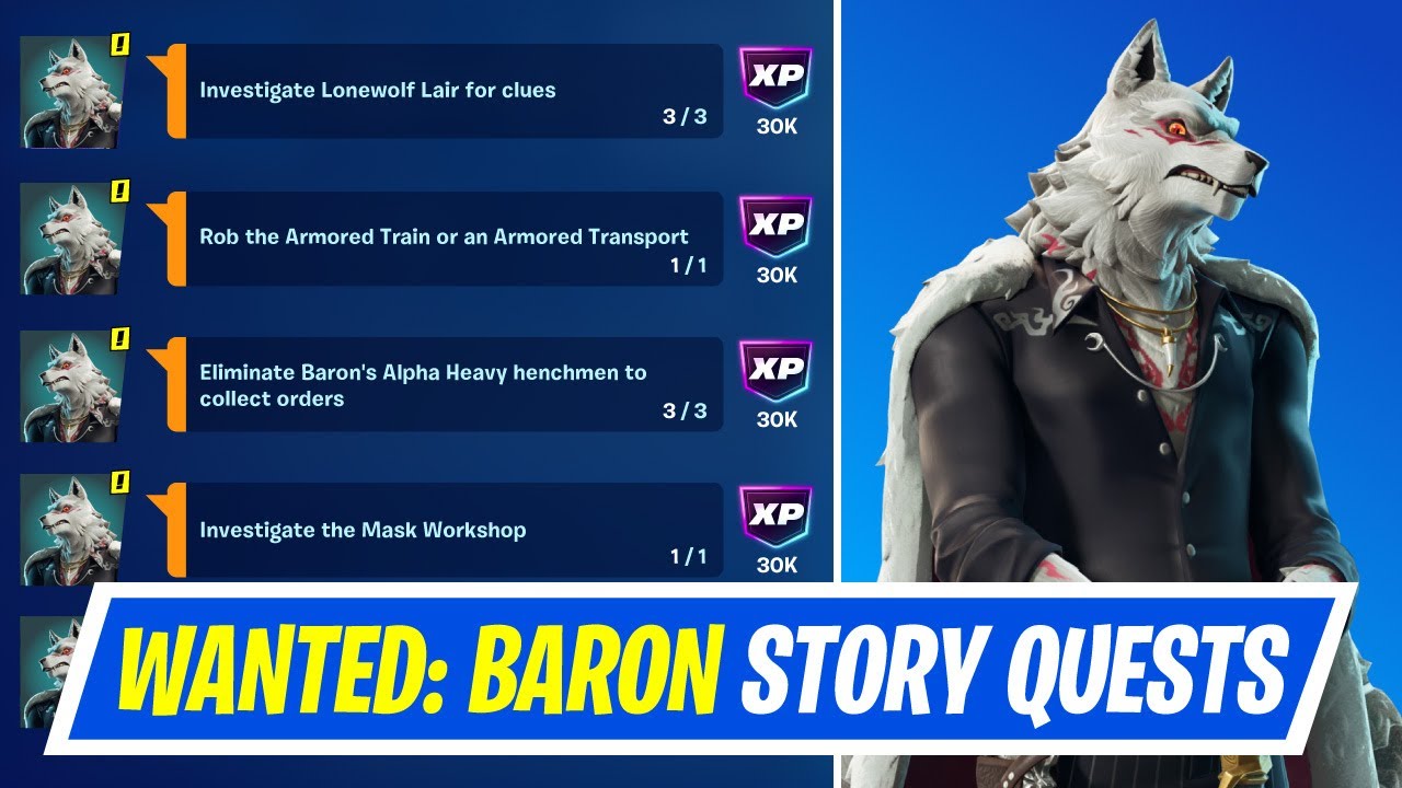 Fortnite Complete Story Quests - How to EASILY Complete Wanted: Baron Story Quests