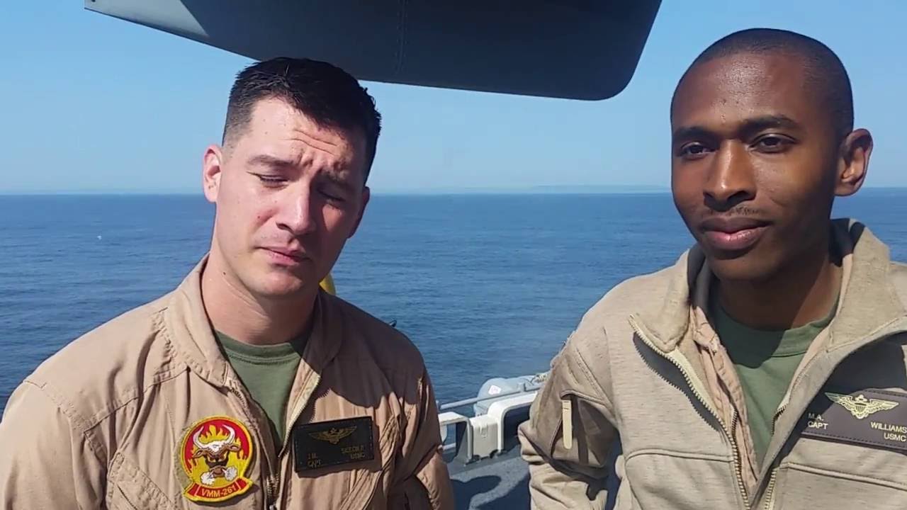 Two Marine MV-22 Osprey Pilots at #FLEETWEEKNYC