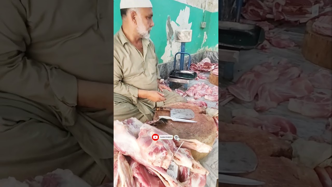 Bakra Gosht cutting 🍖 skill Lauren Pakistan 2025 #streetfood #goatmeatcutting #food