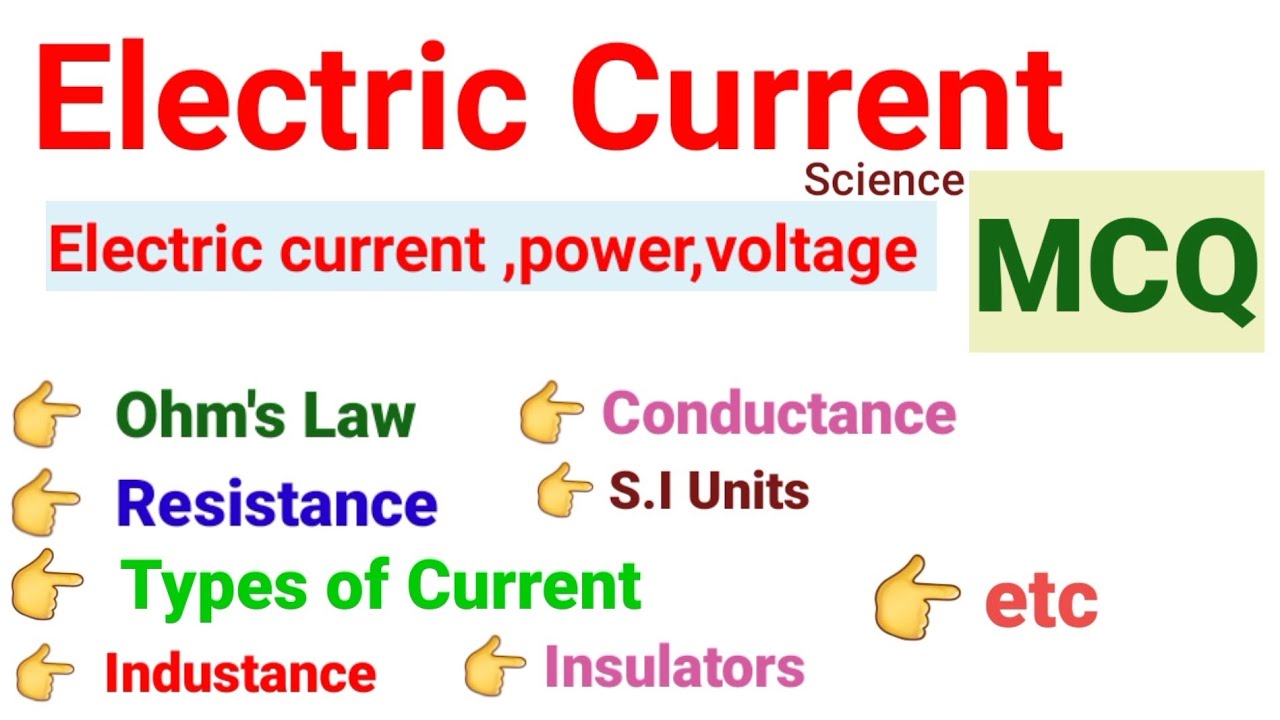 Electric Current | Best MCQ | Electric Current , Power, Voltage | For Competative exams |