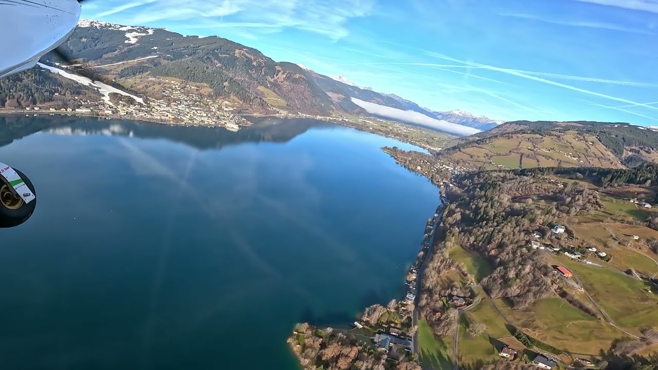 Landung am Flugplatz in Zell am See mit Platzrunde
