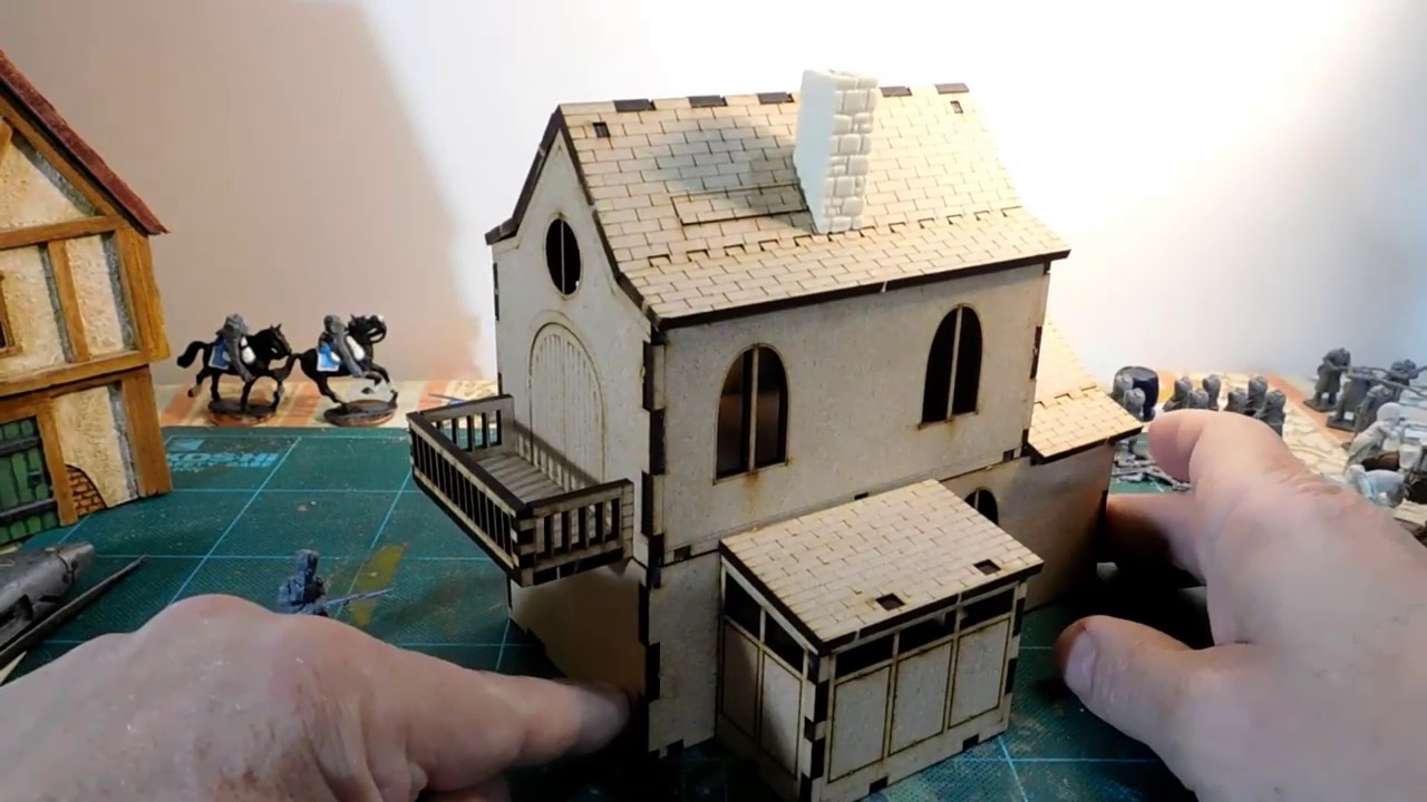 030 - 28mm Farmhouse from TTCombat MDF flat pack Part 2.