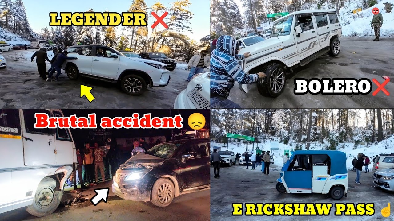 4x4 cars failed in snow 💥💀❌/E rickshaw na sabko shock kr diya 😱/Most brutal accident in snow ❌❗