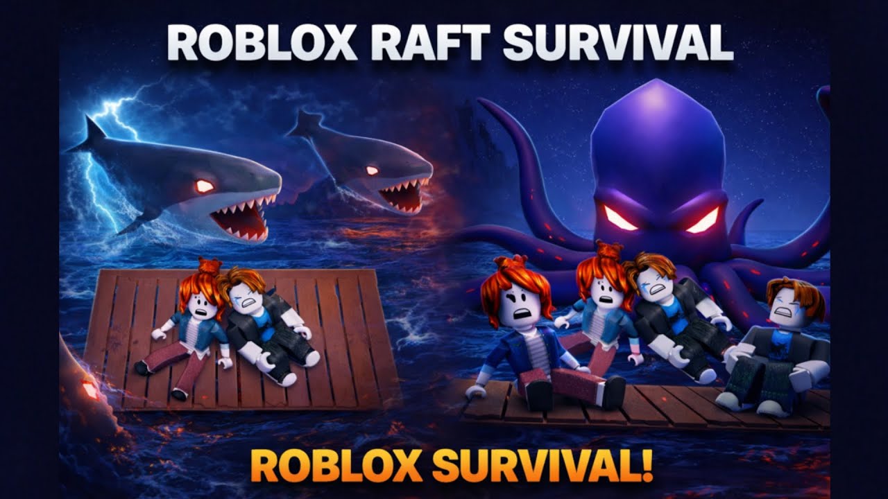 Raft Survival Roblox ! Can We Survive 100 Days ? 