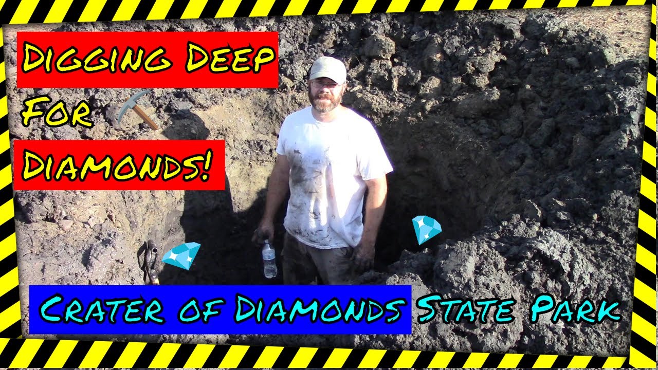 Digging a Hole for Diamond Bearing Gravel at the Crater of Diamonds State Park