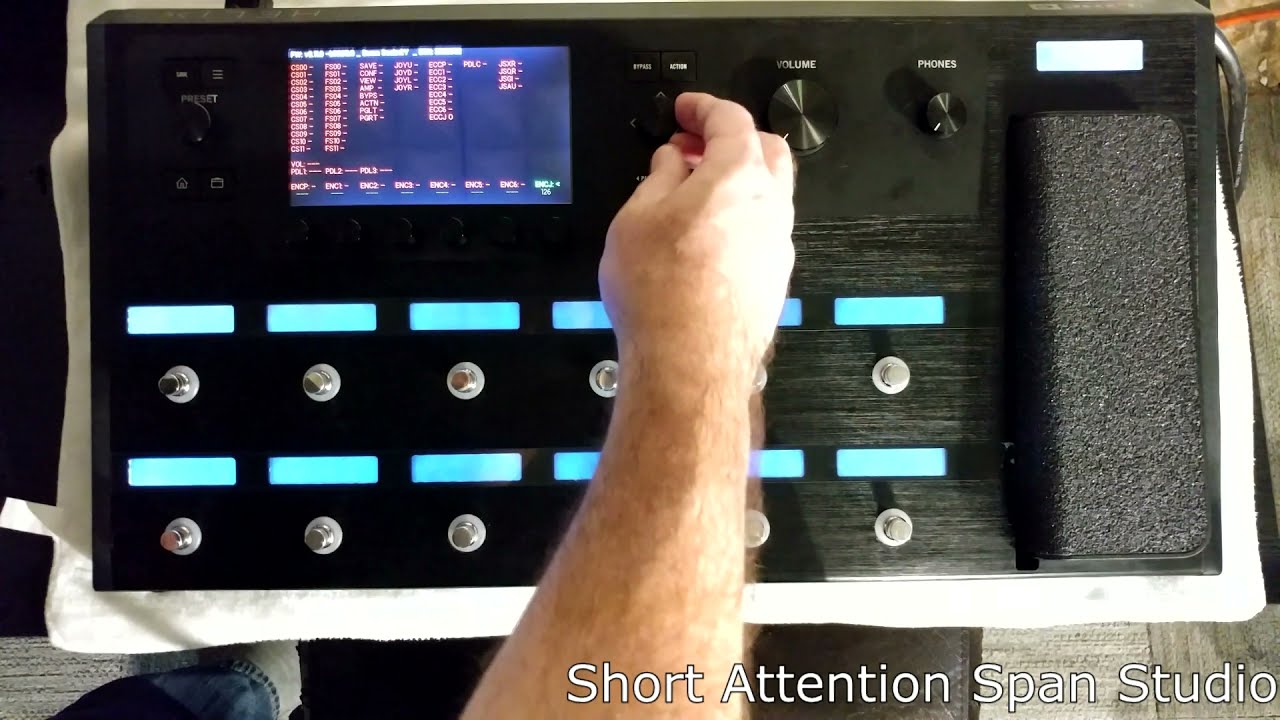 Line 6 Helix Floor open surgery and diagnostics to repair joystick issue.