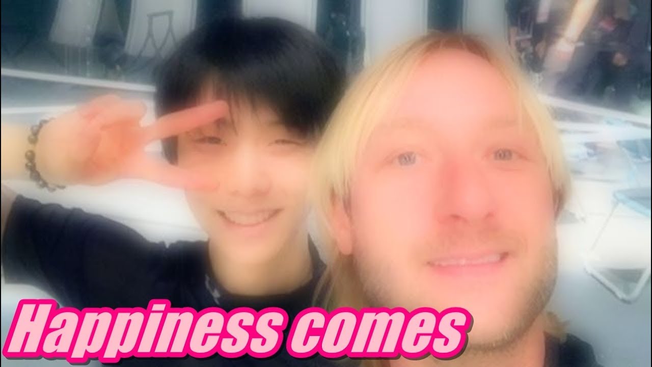 羽生結弦とプルシェンコの素敵なクルクルで幸せがやってくる～!! Two people respecting each other #yuzuruhanyu