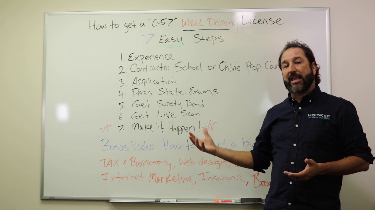 How to get a Well Drilling Contractor License C57