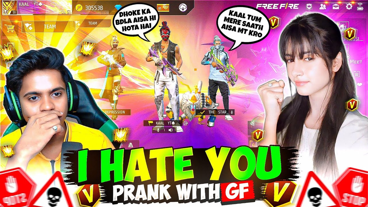 CUTE V BADGE GRIL STREAMER VS KAAL YT ON CS RANKED😱 1 VS 4 👿 GARENA FREE FIRE