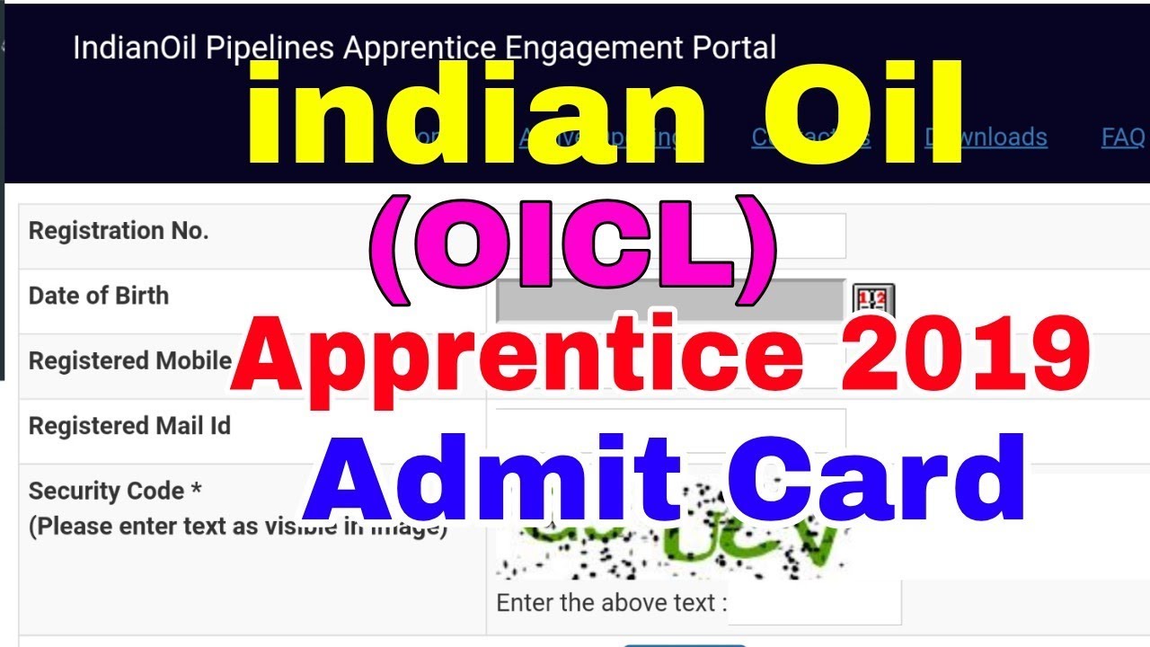 Indian oil IOCL Pipelines apprentice admit card 2019|IOCL apprentice 2019 admit card