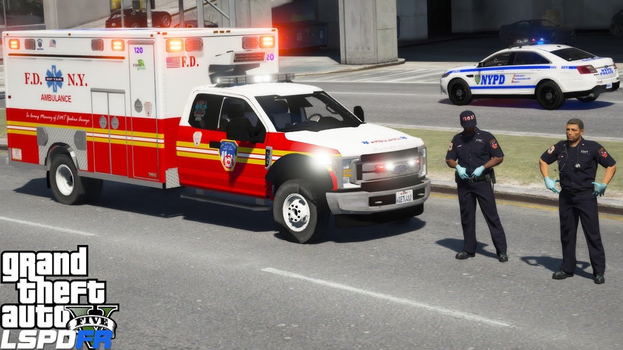 GTA 5 Paramedic Mod FDNY EMS Ambulance Responding To Emergency Calls In Liberty City (Manhattan)