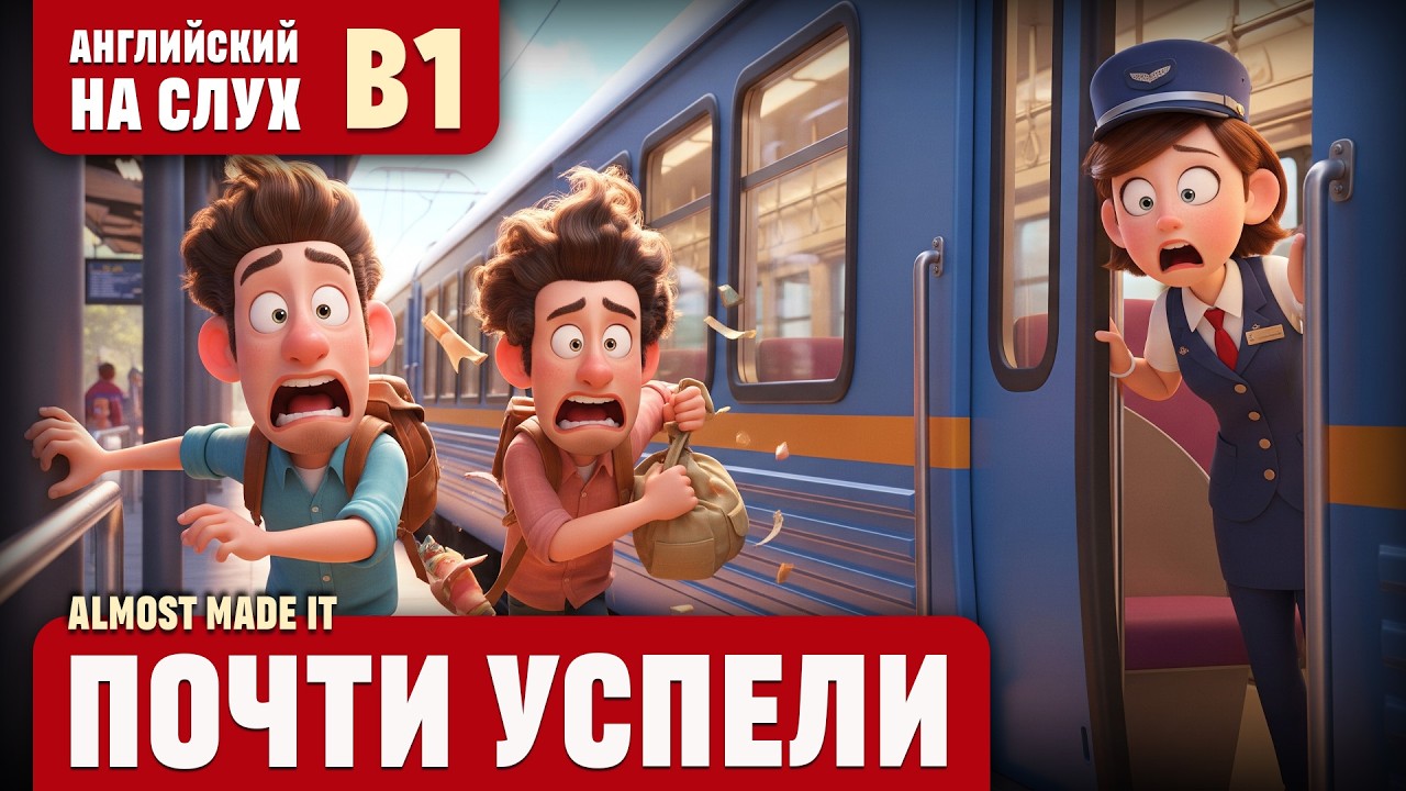 Почти успели. Весёлый рассказ (уровень B1). Английский на слух.