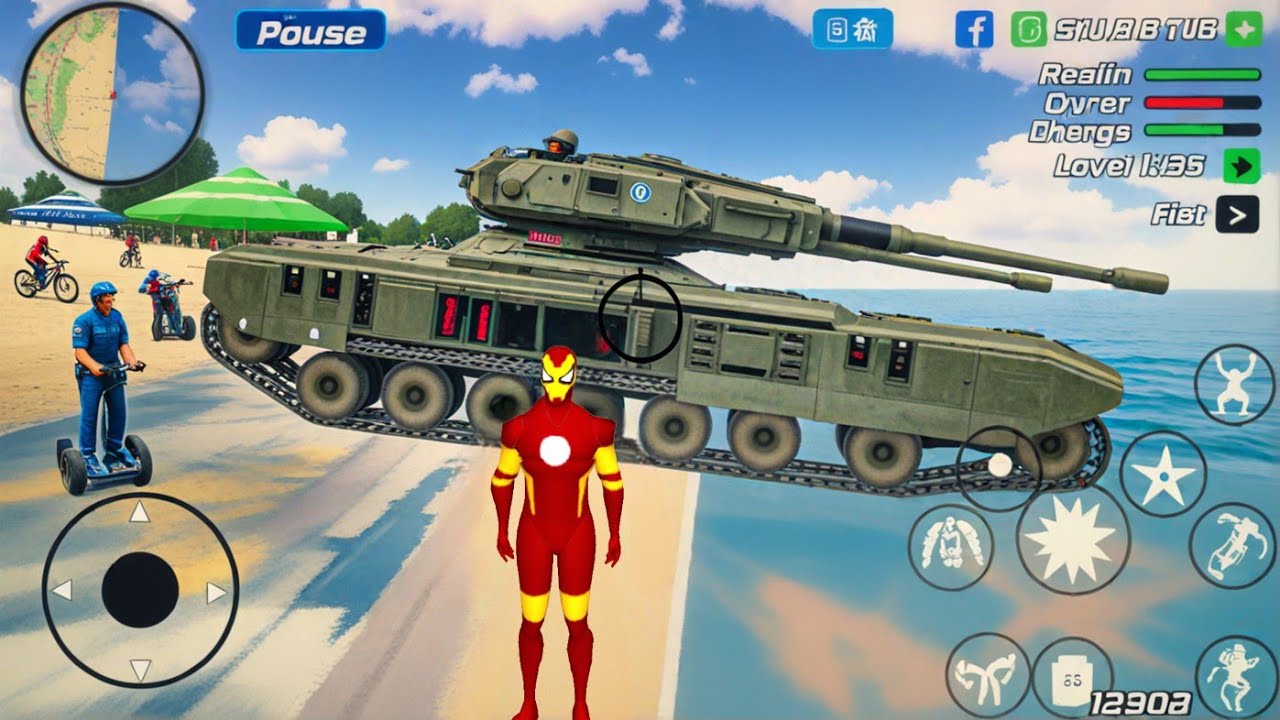 Iron Rope Hero Gangster Crime and Military Tank in Open World Game - Android Gameplay