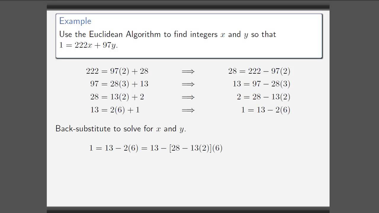 Extended Euclidean Algorithm