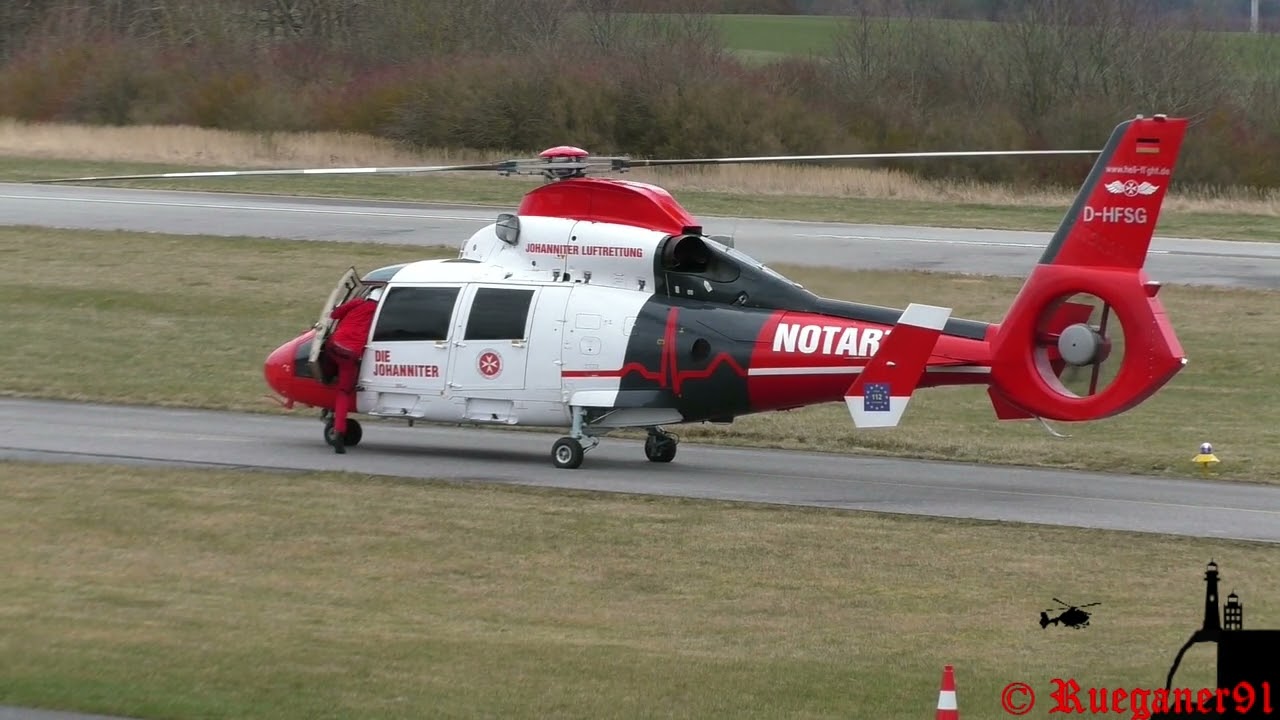 [HD] Christoph 92 startet vom Flugplatz Güttin