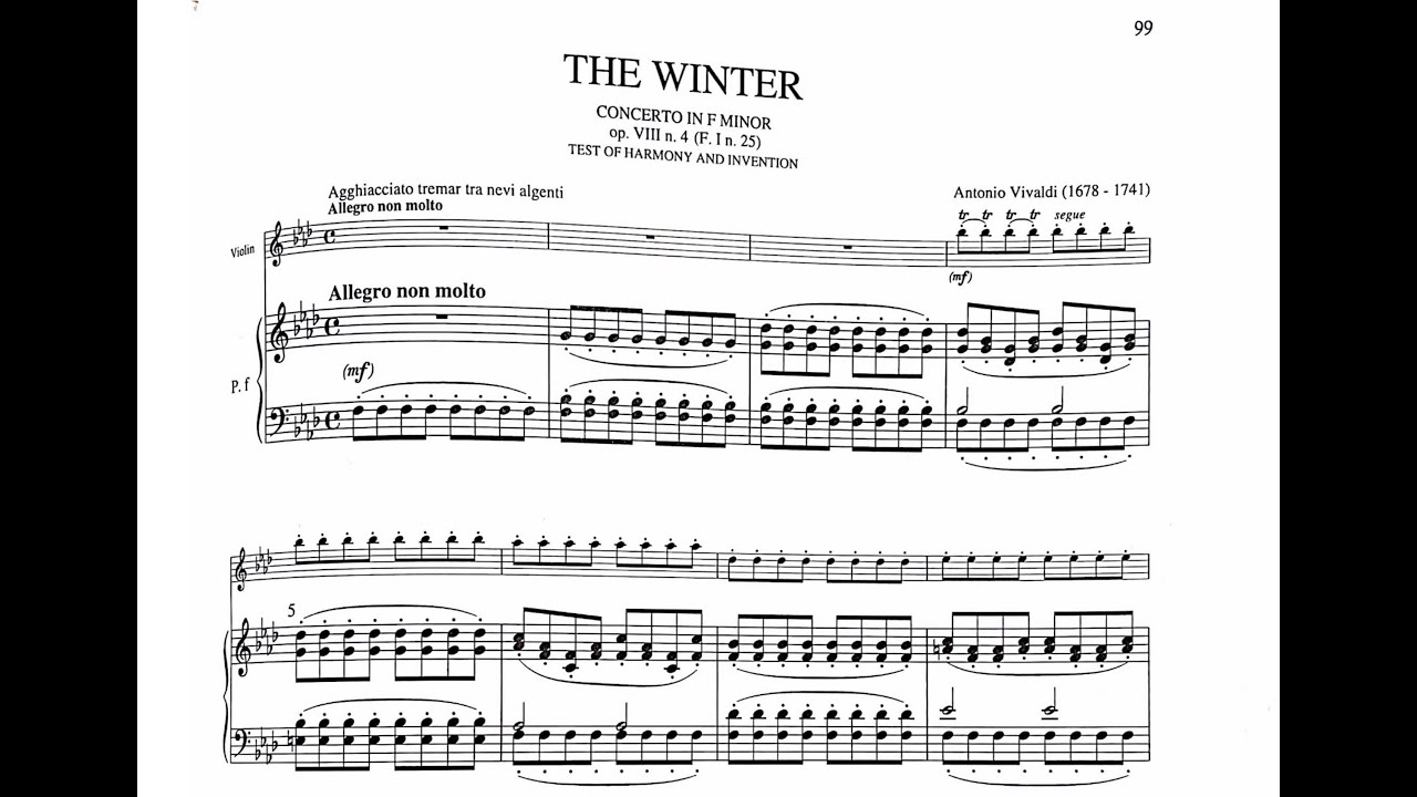 Karaoke: Vivaldi - The Four Seasons, Winter 1p. Вивальди - Времена Года - Зима 1ч. аккомпанемент