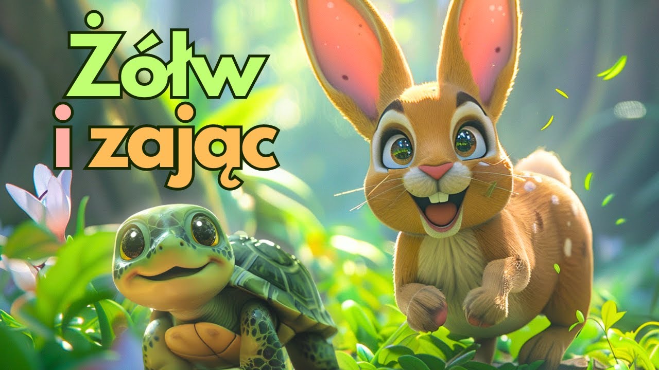 🐢 Ż&oacute;łw i zając 🐰 Bajka dla dzieci z morałem - Bajki Ezopa - Mądre opowiadania dla najmłodszych 📖