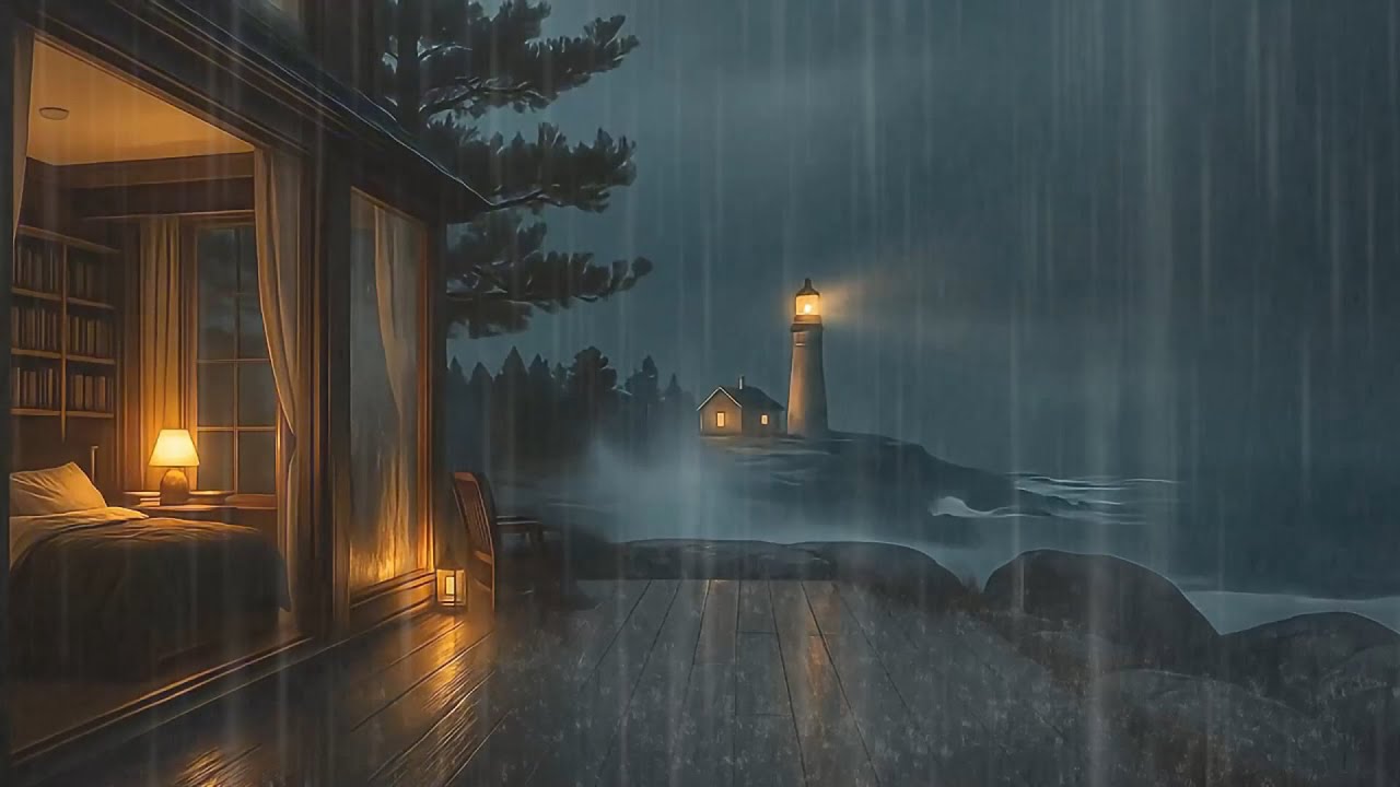 Rainfall by the Seaside 🌊 Cabin | Rain Sounds for Deep Sleep