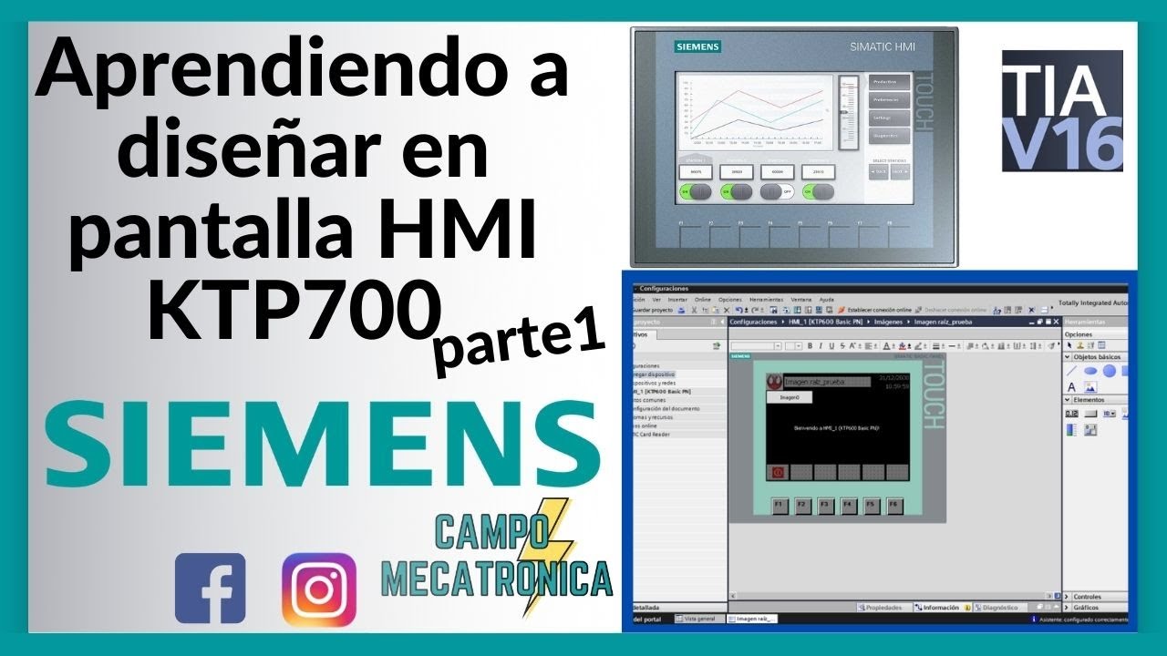 TIA PORTAL 2021 |  Ejercicio para diseñar y configurar pantalla hmi en tia portal 💻