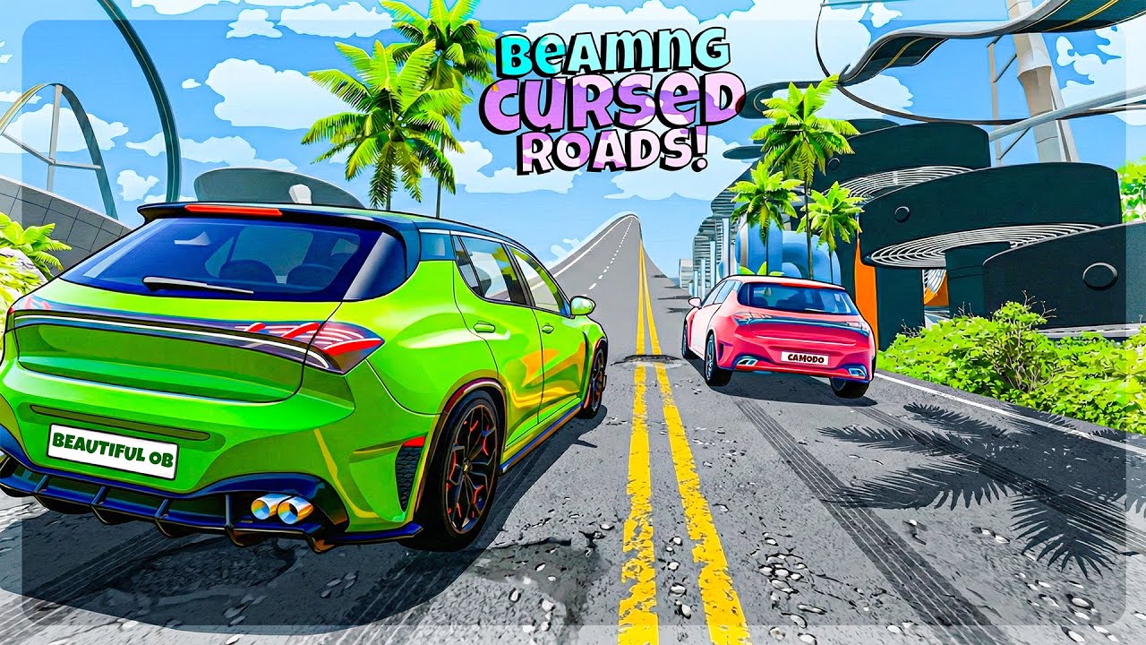 Driving on CURSED ROADS But They Keep Getting Worse in BeamNG Drive Mods!