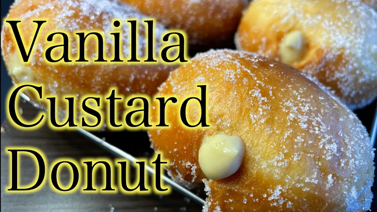 Irresistible Vanilla Custard cream Donuts - Soft, Sweet, and Creamy! #VanillaCustardDonuts
