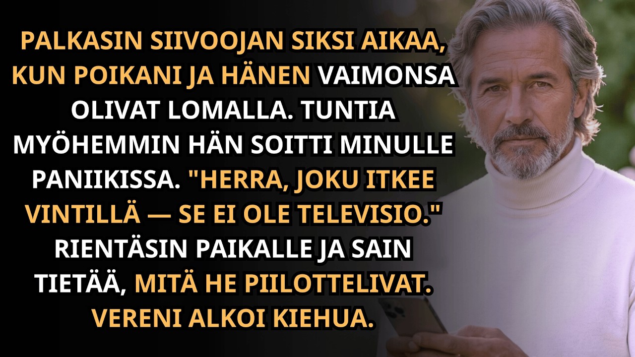 Palkkasin siivoojan poikani ollessa poissa. Hän soitti minulle vapisevalla äänellä...
