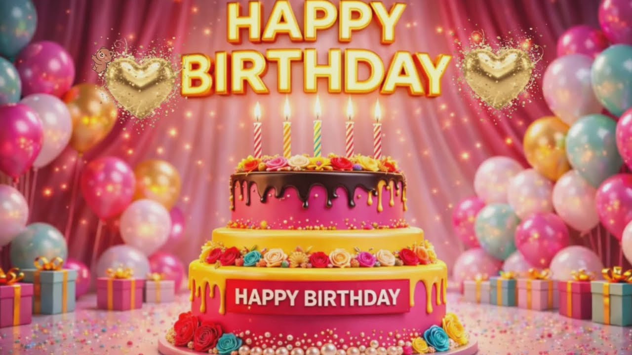 Animation Happy Birthday Party Song l 🎉🥳 Birthday Song #happybirthdaysong 