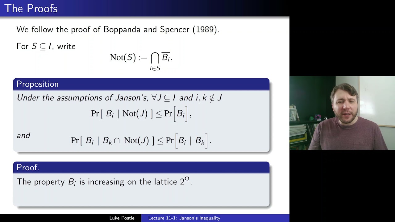 Probabilistic Methods 11-1: Janson's Inequality