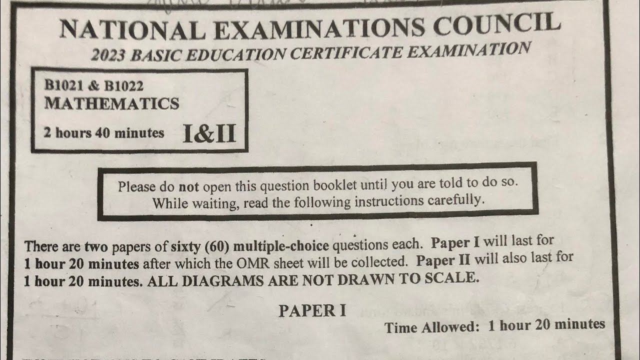 Вопросы и ответы к экзамену BECE (Junior Waec) по математике 2023 года