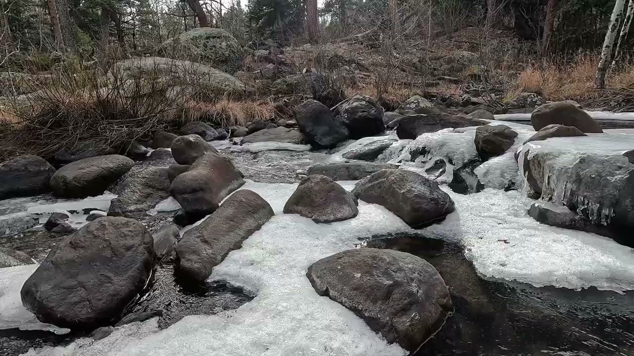 8 Hours | Rocky Mountain National Park – Winter River Sounds for Deep Sleep (No Music, 4K)