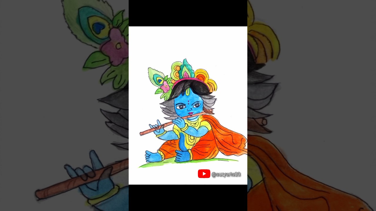 Cute 🥰 Little Krishna Drawing 🥰❤️‍🩹✍️, Shree Krishna Drawing Sketch ✍️