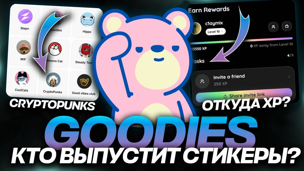 NFT-СТИКЕРЫ от CRYPTO PUNKS в TELEGRAM! GOODIES &mdash; ЧТО ЭТО и КАК КАЧАТЬ XP? OPENSEA в ТЕЛЕГРАМ!