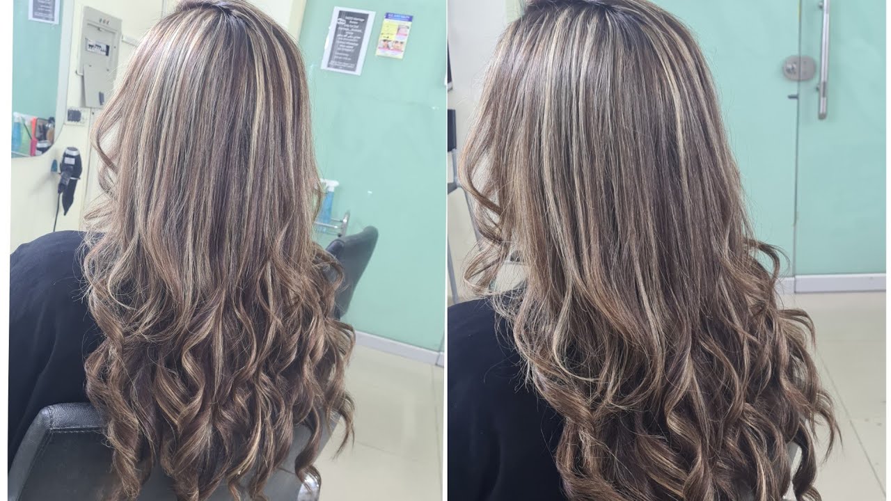 highlights in Sand blonde colour