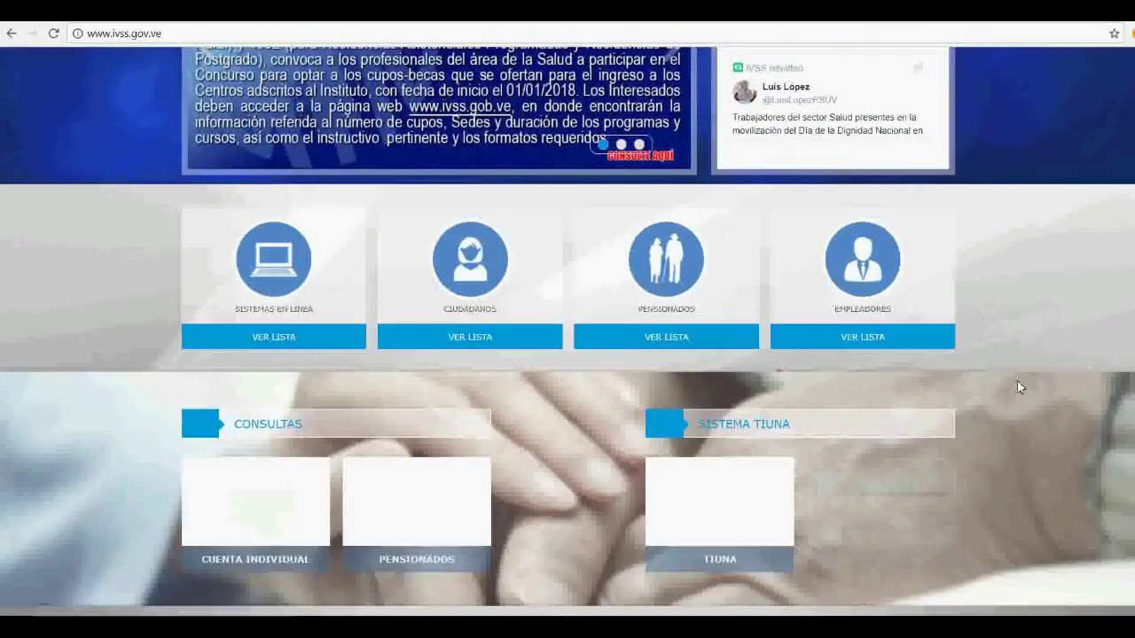 Consulta Pensionados IVSS y Amor Mayor en L&iacute;nea