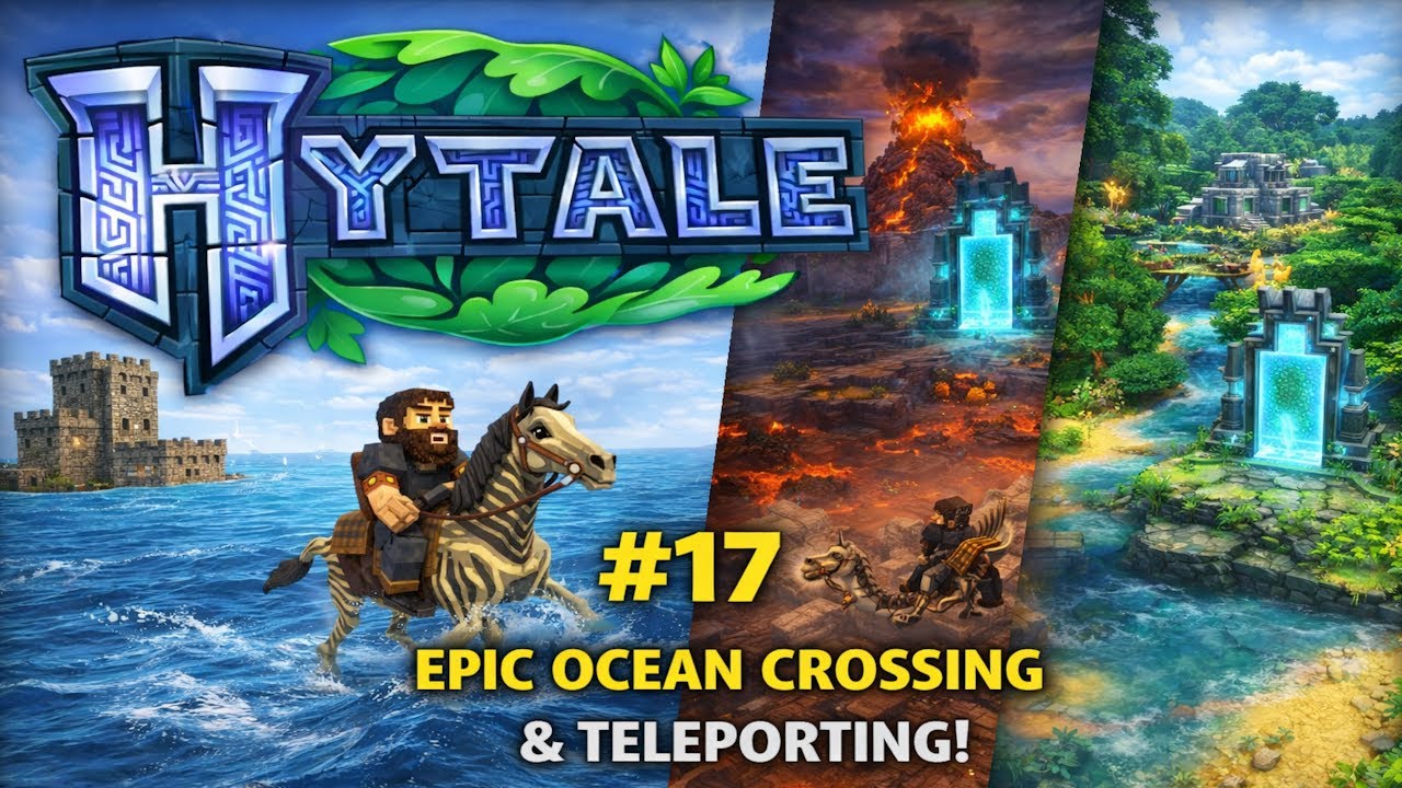 Hytale Journey #17 – Leaving Our Old Home, Epic Ocean Crossing & Teleporting to a New Island |