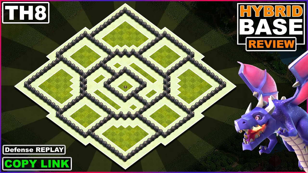 NEW TH8 Hybrid (Trophy/Farming) Base COPY LINK | COC Town Hall 8 Base - Clash of Clans