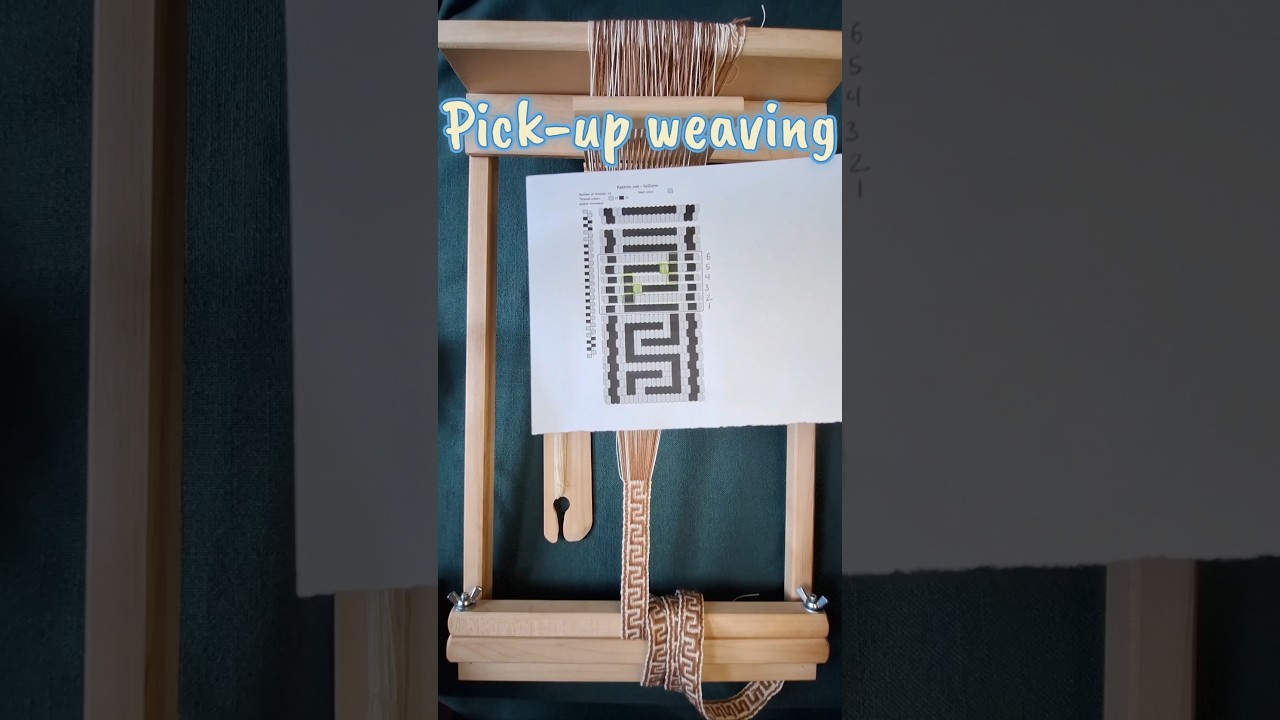 Greek key pattern in plain weave with pick-up #weaving