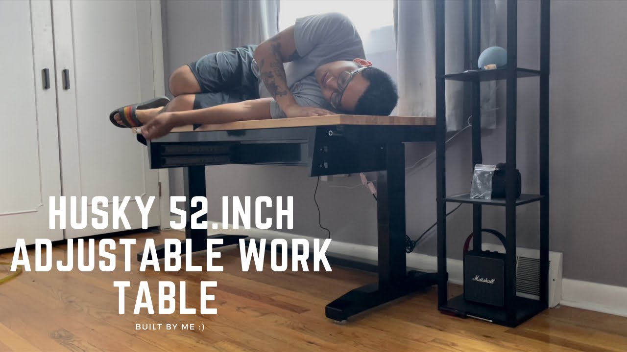 Husky Adjustable Height Workbench, Set Up.
