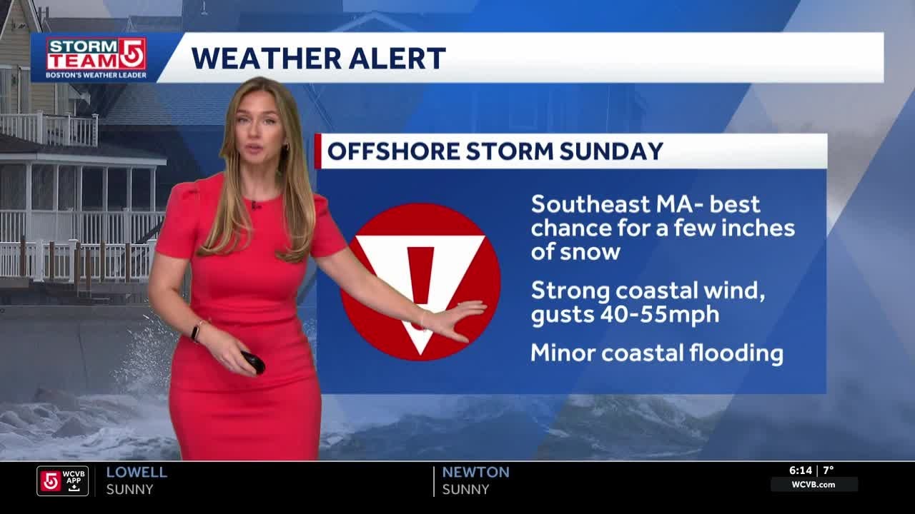 Video- Coastal Storm Brushes Southern New England Sunday